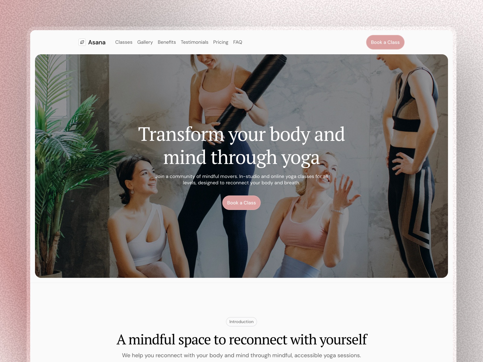 Yoga Class Landing Page